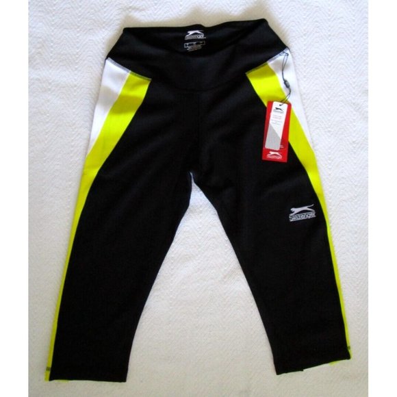 Slazenger Ladies' Sports Performance Short Leggings - NWT Yellow/Black - LARGE - Picture 6 of 10